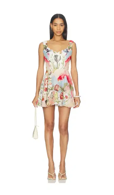 Falguni Shane Peacock Floral Sonata Short Dress | Thumbnail 1