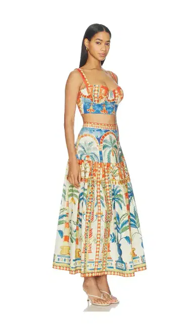 Falguni Shane Peacock Terracotta Oasis Cotton Poplin Coord Set | Thumbnail 2