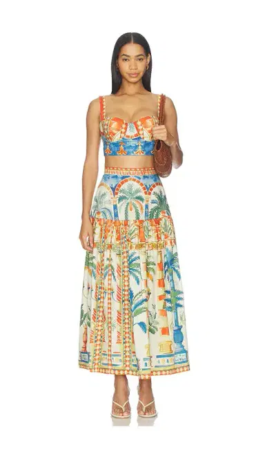 Falguni Shane Peacock Terracotta Oasis Cotton Poplin Coord Set | Thumbnail 1