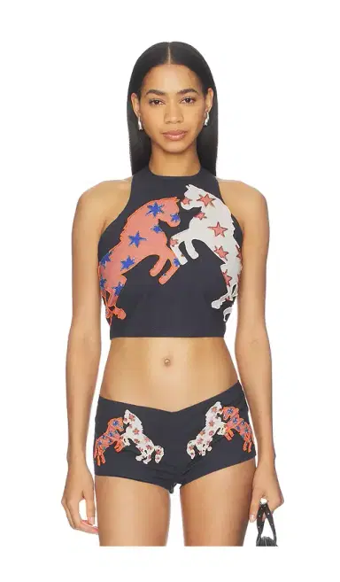 Understated Leather x REVOLVE Beaded Horse Top | Thumbnail 1 Understated Leather x REVOLVE Beaded Horse Top | Thumbnail 1