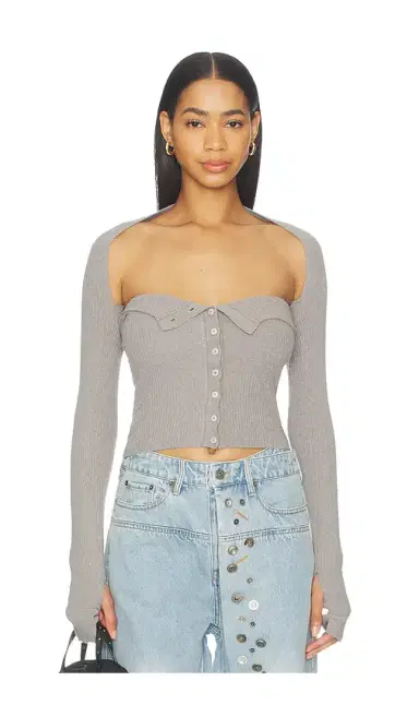 MARRKNULL Halter Neck Knit Bandeau Top | Thumbnail 2
