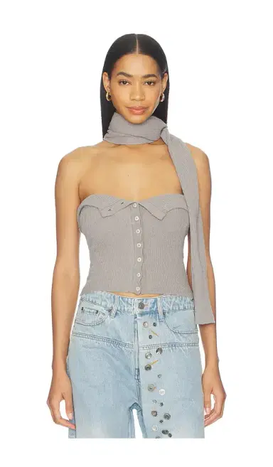 MARRKNULL Halter Neck Knit Bandeau Top | Thumbnail 1