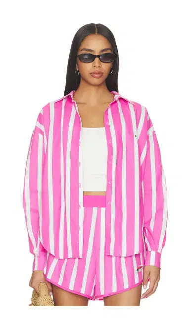Nau Bikinis Striped Oxford Button Up | Thumbnail 2