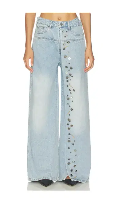 MARRKNULL Asymmetrical Metal-Button Jean | Thumbnail 1