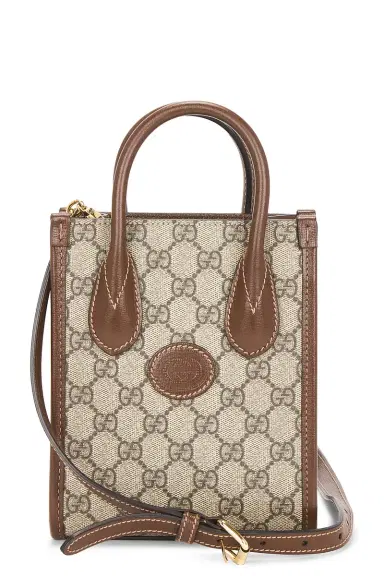 FWRD Renew Gucci Retro Interlocking G Mini Tote Bag | Thumbnail 3
