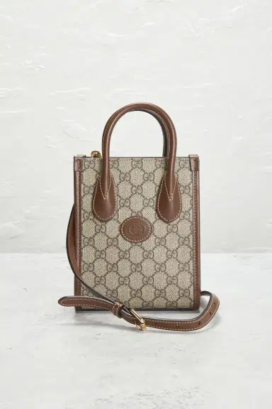 FWRD Renew Gucci Retro Interlocking G Mini Tote Bag | Thumbnail 4