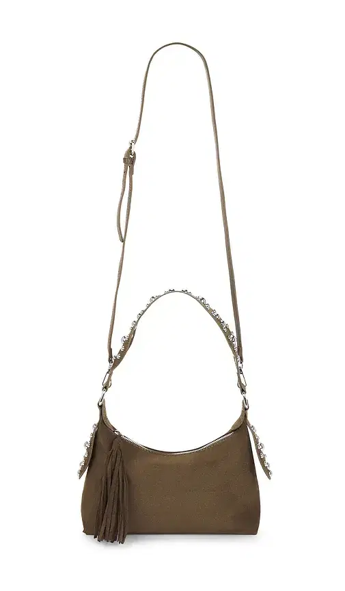 8 Other Reasons Studded Fringe Shoulder Bag