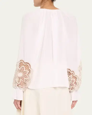 Ramy Brook Adelaide Cutout Embroidered Long-Sleeve Blouse | Thumbnail 3 Ramy Brook Adelaide Cutout Embroidered Long-Sleeve Blouse | Thumbnail 3