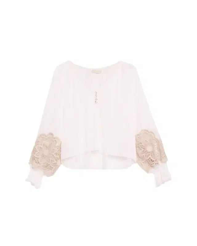 Adelaide Cutout Embroidered Long-Sleeve Blouse