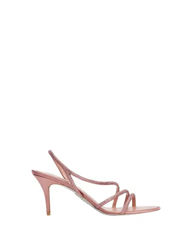 Rene Caovilla 80mm Cleo Crystal Satin Sandals