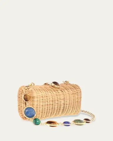Judith Leiber Couture Basket-Weave Rattan Clutch Bag | Thumbnail 2