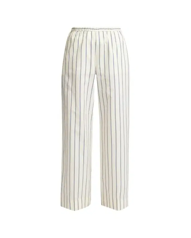 Stripe Pull-On Cotton Pants