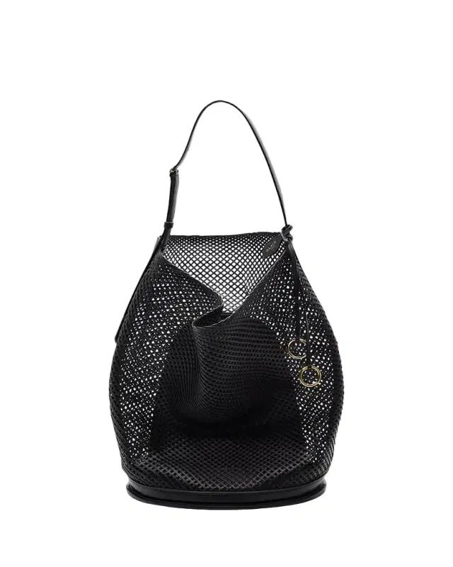 ALAIA Large Leather Net Hobo Bag