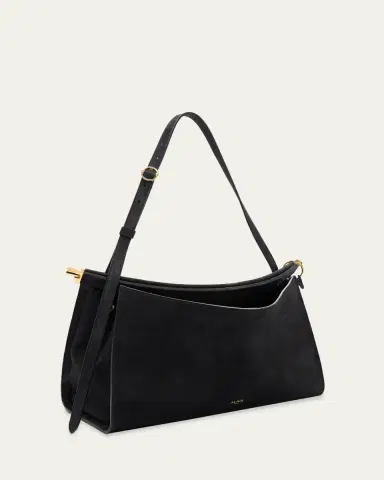 Alaïa Le Click Large East-West Suede Shoulder Bag | Thumbnail 2 Alaïa Le Click Large East-West Suede Shoulder Bag | Thumbnail 2