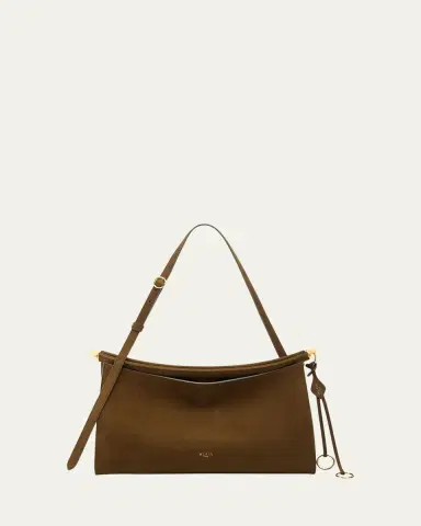 Alaïa Le Click Large East-West Suede Shoulder Bag | Thumbnail 6 Alaïa Le Click Large East-West Suede Shoulder Bag | Thumbnail 6