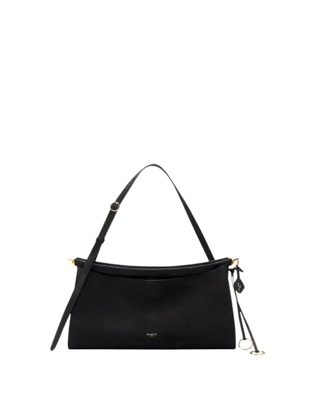 ALAÏA Le Click Large East-West Suede Shoulder Bag