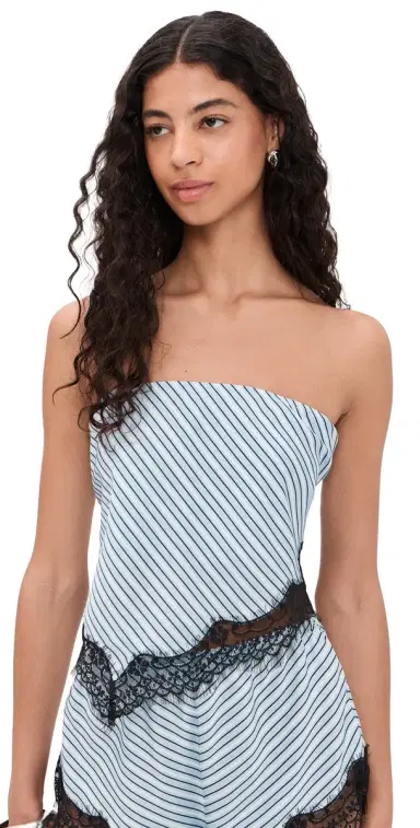 AFRM Dyanah Blouse Soft Stripe XL | Thumbnail 1
