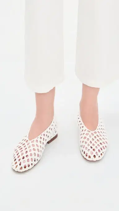 Mansur Gavriel Woven Ballerina Flats White | Thumbnail 3