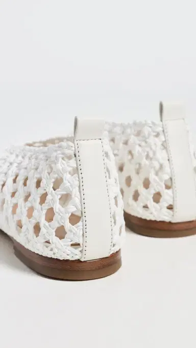 Mansur Gavriel Woven Ballerina Flats White | Thumbnail 4