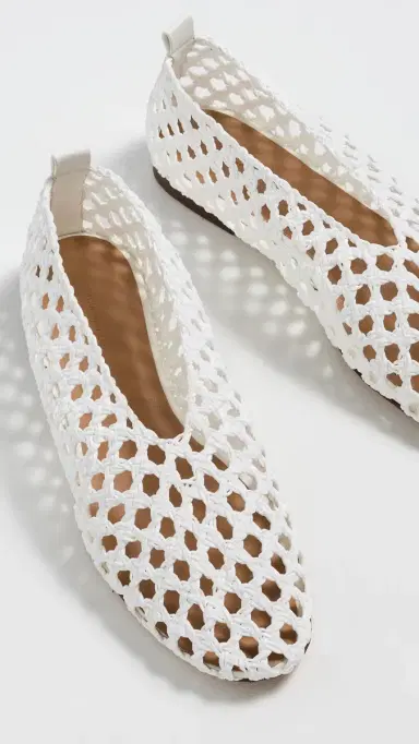 Mansur Gavriel Woven Ballerina Flats White | Thumbnail 5