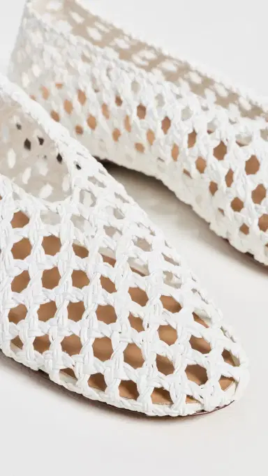 Mansur Gavriel Woven Ballerina Flats White | Thumbnail 6