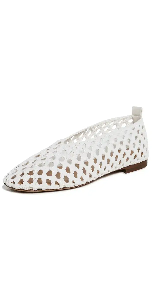 Woven Ballerina Flats White