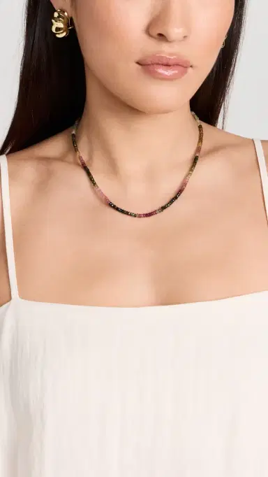 JIA JIA October Tourmaline Beaded Necklace Tourmaline One Size | Thumbnail 3