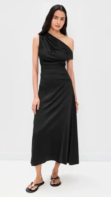 Staud Phare Silk Dress Black 4 | Thumbnail 2