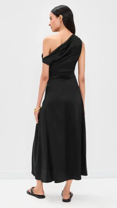 Staud Phare Silk Dress Black 4 | Thumbnail 3