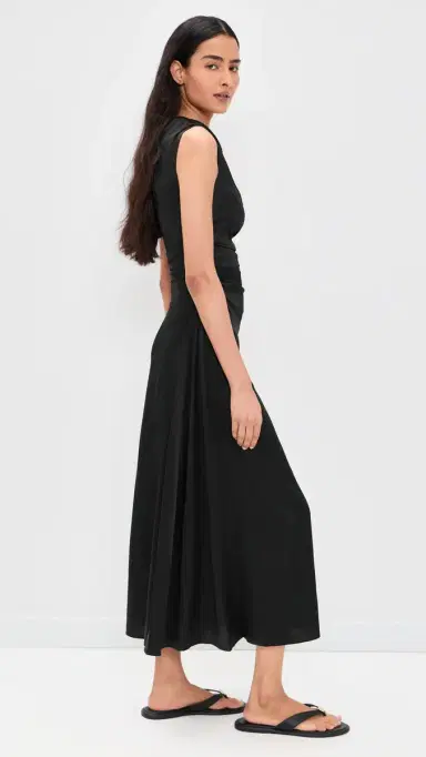 Staud Phare Silk Dress Black 4 | Thumbnail 4