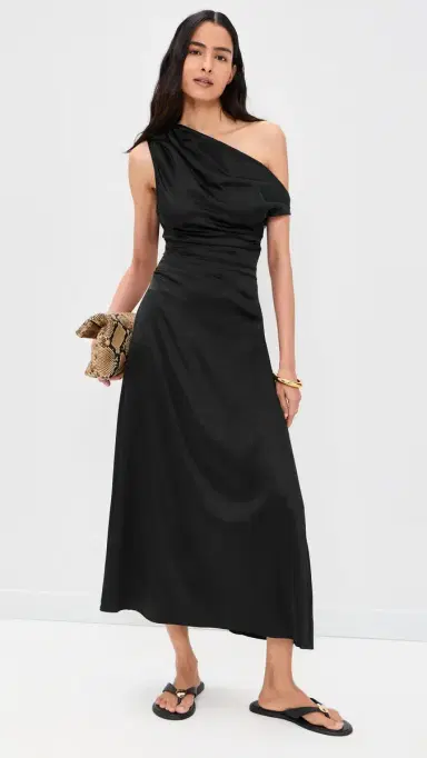 Staud Phare Silk Dress Black 4 | Thumbnail 5