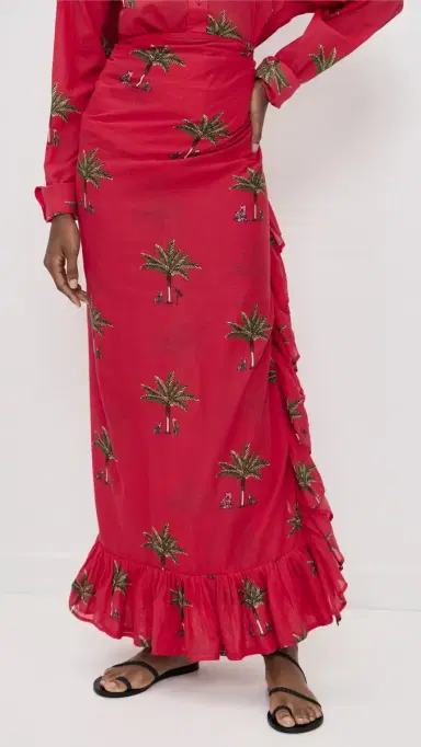 Coniglio Palm Beach Ruffle Power Pareo Petit Palm Red 3 | Thumbnail 2