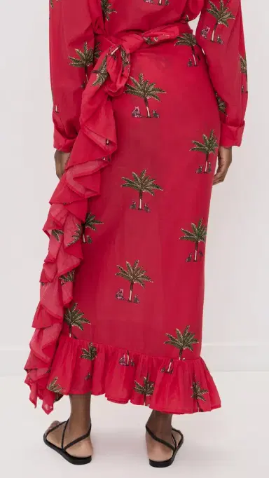Coniglio Palm Beach Ruffle Power Pareo Petit Palm Red 3 | Thumbnail 3