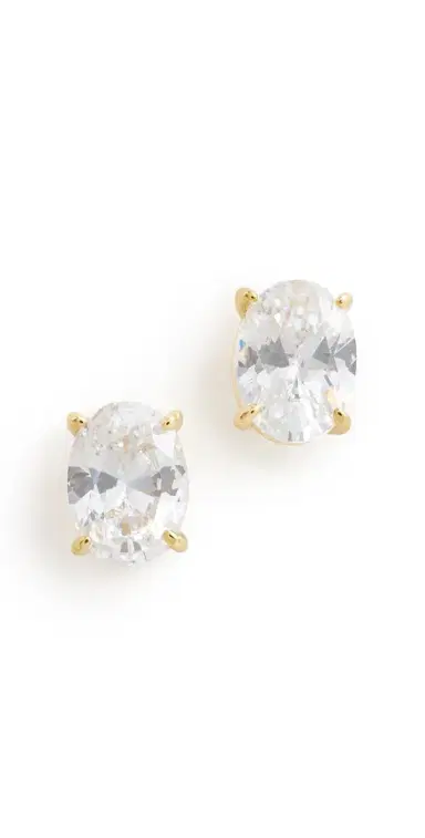 SHASHI Oval Studs Gold One Size | Thumbnail 1