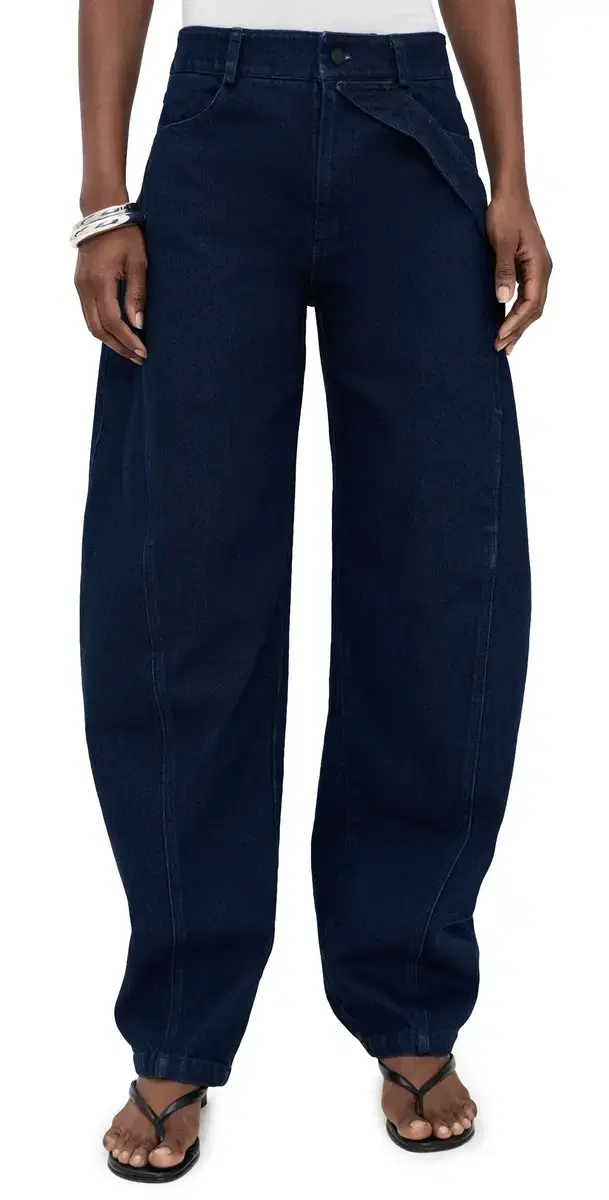 Barrel Jeans In Raw Denim Navy