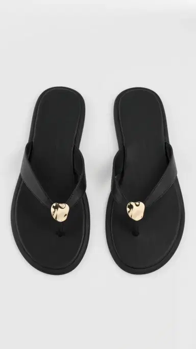 Dolce Vita Jaina Thong Sandals Black Leather | Thumbnail 2