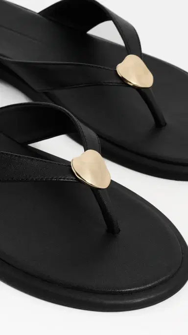 Dolce Vita Jaina Thong Sandals Black Leather | Thumbnail 6