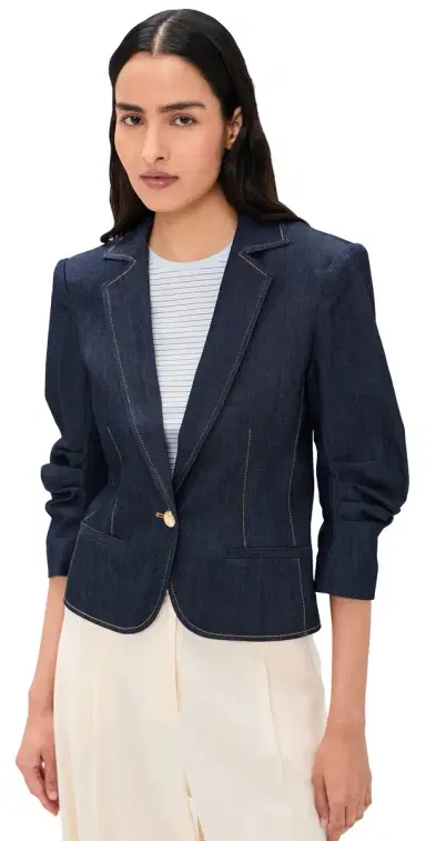 Cinq à Sept Petit Denim Khloe Blazer | Thumbnail 1 Cinq à Sept Petit Denim Khloe Blazer | Thumbnail 1