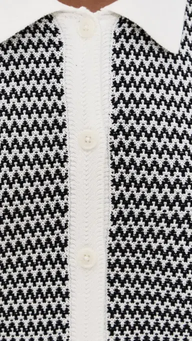 Varley Gaelle Polo Knit Top now White/Black | Thumbnail 6