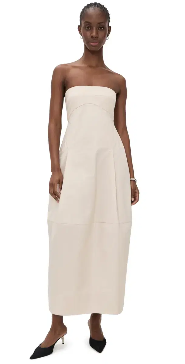 Canvas Pleat Cocoon Dress Shell