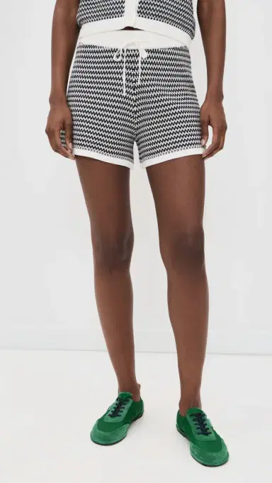 Varley Villiers Knit Shorts now White/Black | Thumbnail 2