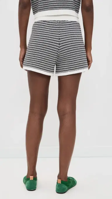 Varley Villiers Knit Shorts now White/Black | Thumbnail 3