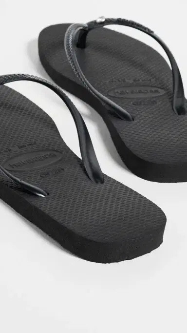 Havaianas Slim Crystal SW II Sandals Black 7/8 | Thumbnail 4 Havaianas Slim Crystal SW II Sandals Black 7/8 | Thumbnail 4