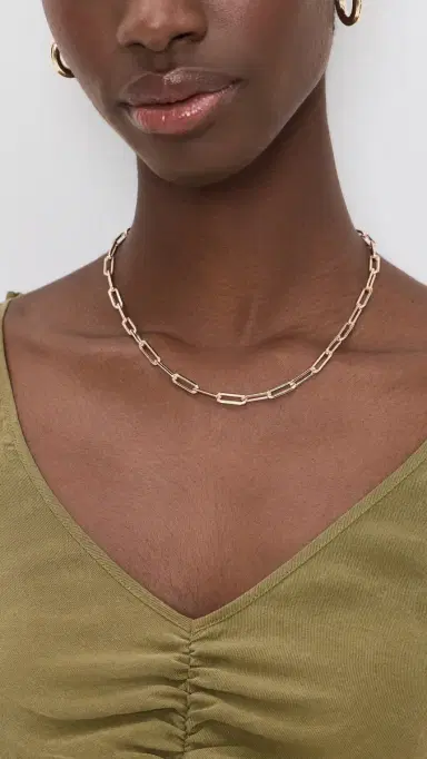 By Adina Eden Large Paperclip Link Necklace | Thumbnail 3
