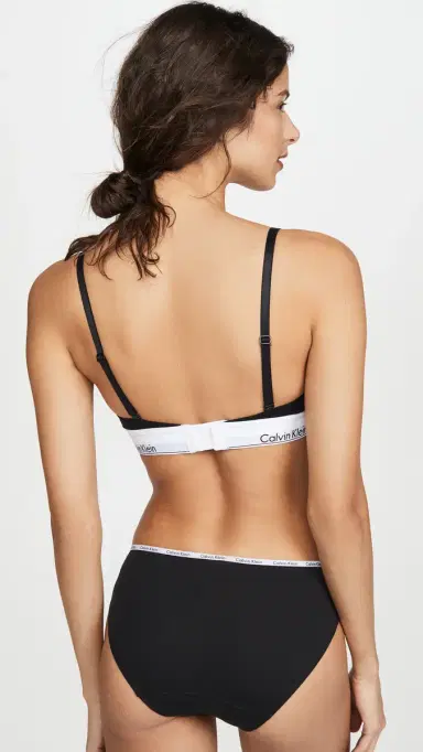 Calvin Klein Underwear Modern Cotton Lightly Lined Triangle Bralette Black | Thumbnail 3