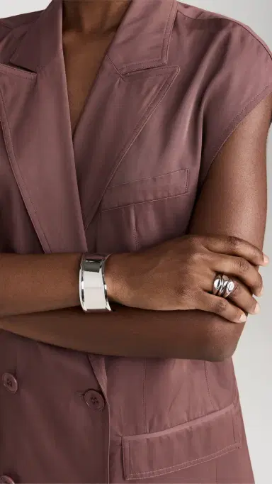By Adina Eden Indented Curved Wide Bangle Bracelet | Thumbnail 4