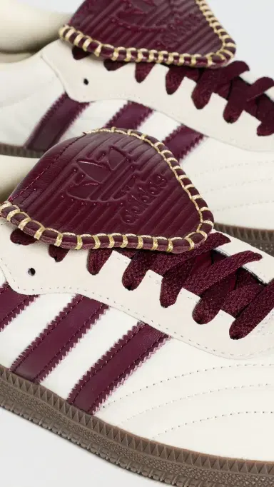 Adidas Samba Long Tongue Sneakers Cream White/Maroon/Gold Met 6 | Thumbnail 6