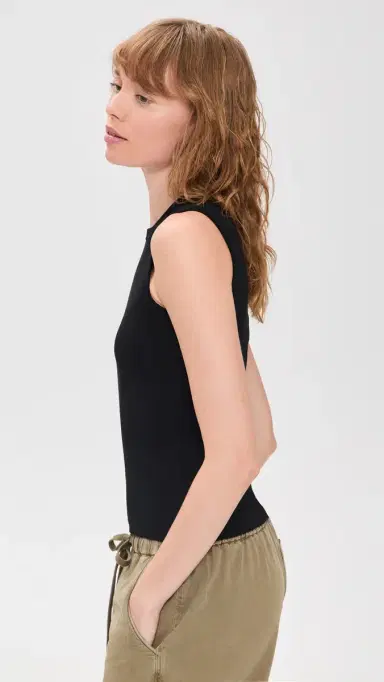 Madewell The 90s hell Tank In Compact Cotton Jet Black | Thumbnail 4 Madewell The 90s hell Tank In Compact Cotton Jet Black | Thumbnail 4