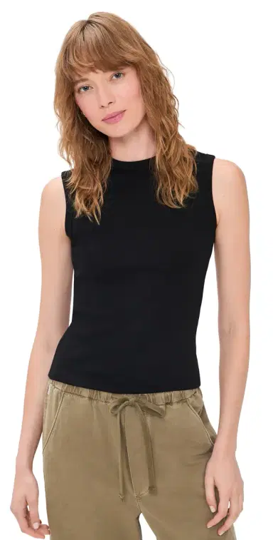 Madewell The 90s hell Tank In Compact Cotton Jet Black | Thumbnail 1 Madewell The 90s hell Tank In Compact Cotton Jet Black | Thumbnail 1