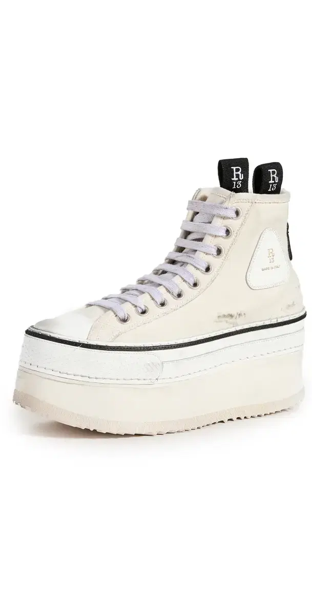 R13 Platform High Top Sneakers Ecru